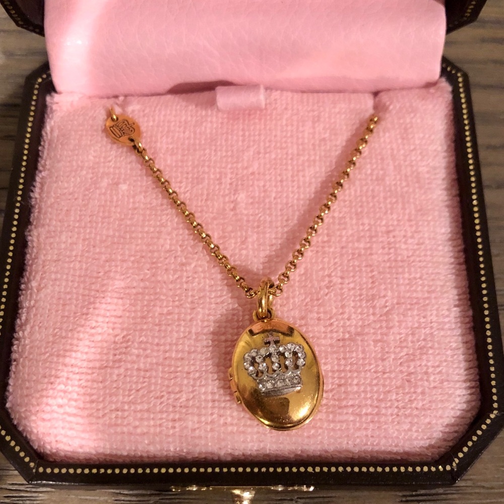 VINTAGE Juicy Couture Crown Locket Wish Necklace